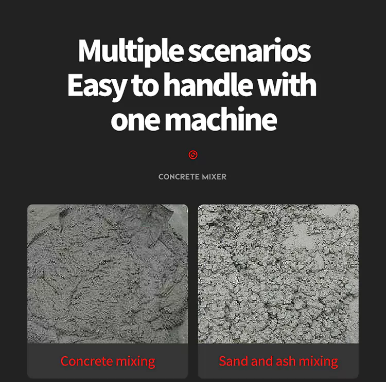 Compact Cement Mixer with Foldable Handle